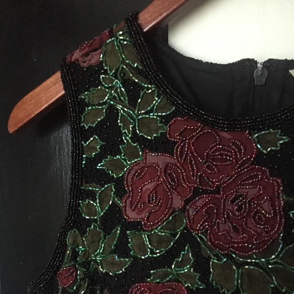 Vintage Silk Beaded Formal Tank Top - Picture 4 of 4